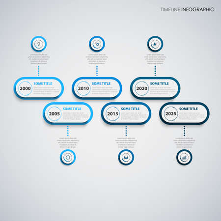 Time line info graphic oval pointers in blue designのイラスト素材