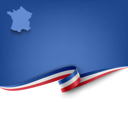 Document with ribbon and map the French Republic templateのイラスト素材