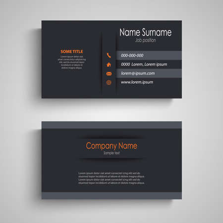 Business card in dark design with stripes template vector eps 10のイラスト素材