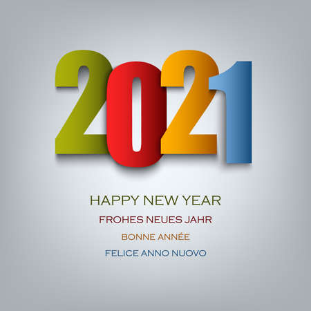 New Year card with colored numbers template vector eps 10のイラスト素材