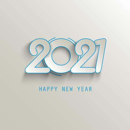 New Year background with abstract numbers in blue beige design vector eps 10のイラスト素材