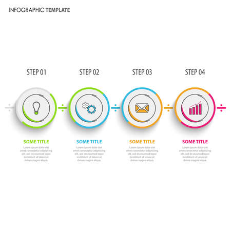 Info graphic with colorful round design pointers template vector eps 10のイラスト素材