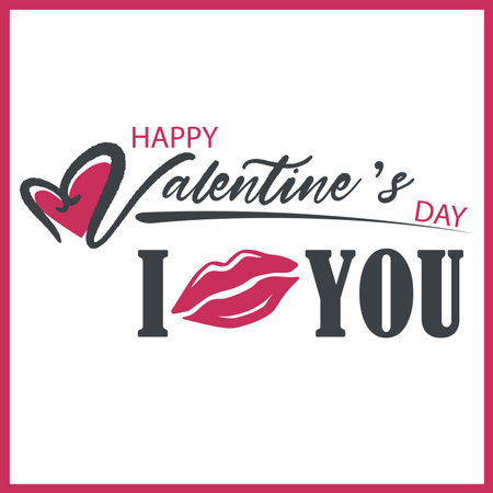 Valentine card with an inscription and mouth template vectorのイラスト素材