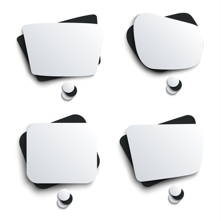 Collection speak bubbles abstract shapes in black white designのイラスト素材