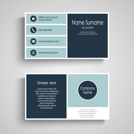 Business card with blue rectangles in flat design vector eps 10のイラスト素材