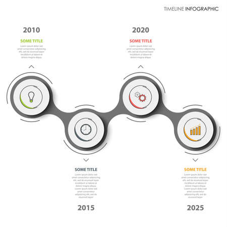 Time line info graphic with atypical pointers on white background vector eps 10のイラスト素材