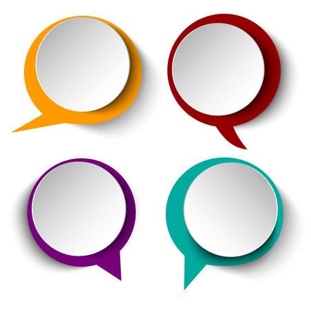 Collection of abstract colorful web elements talking bubbles vector eps 10のイラスト素材