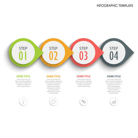 Info graphic with colored pointers on white background vector eps 10のイラスト素材