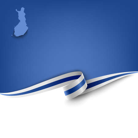 Document with ribbon and map the Republic of Finland template vector eps 10のイラスト素材