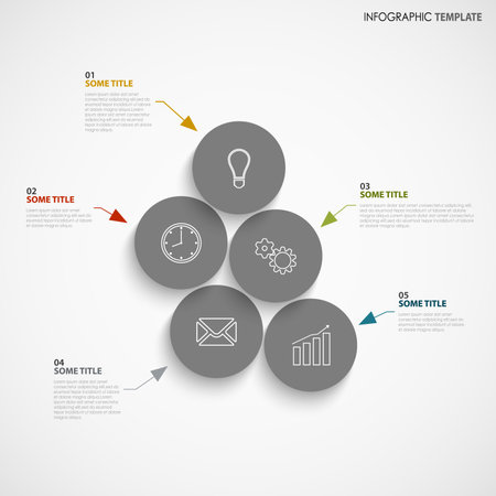 Info graphic with gray pointers on white background vector eps 10のイラスト素材