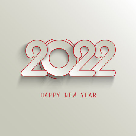 New Year background with abstract numbers in red cream design vector eps 10のイラスト素材
