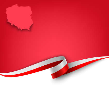 Document with ribbon and map The Republic of Poland template vector eps 10のイラスト素材