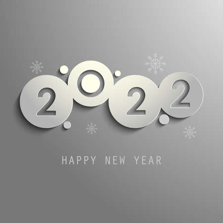New Year card in circular design on gray background vectorのイラスト素材