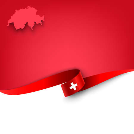 Document with ribbon and map the Swiss Confederation template vector eps 10のイラスト素材
