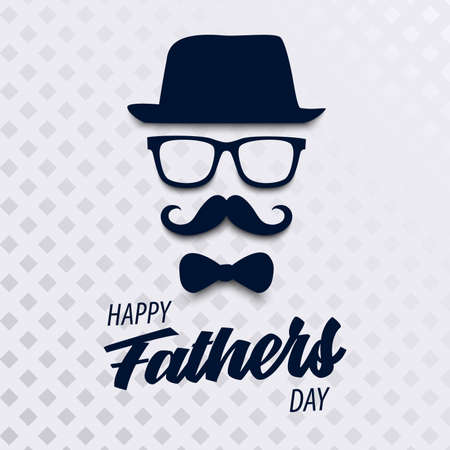 Fathers Day poster with bow tie and hat design template vector eps 10のイラスト素材