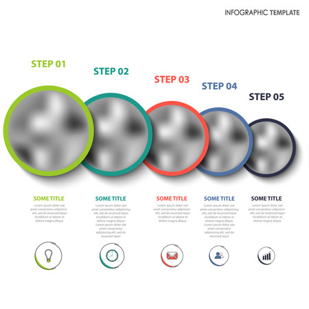 Info graphic with round design pointers on white background vector eps 10のイラスト素材