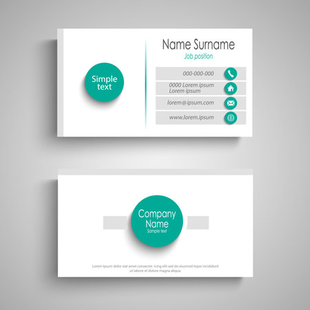 Business card with stripes in turquoise white design vector eps 10のイラスト素材