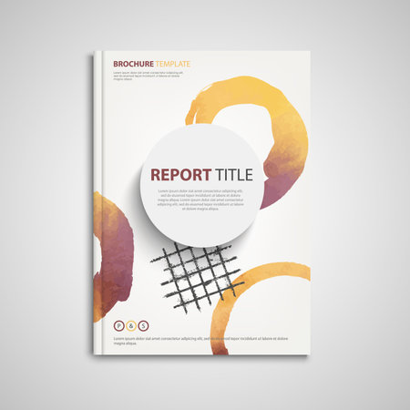 Brochures book or flyer with abstract spots in yellow orange design vector eps 10のイラスト素材