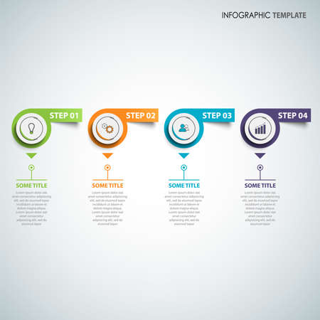 Info graphic with round design pointers and arrows template vector eps 10のイラスト素材