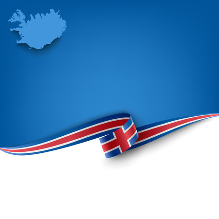 Document with ribbon and map Iceland template vector eps 10のイラスト素材