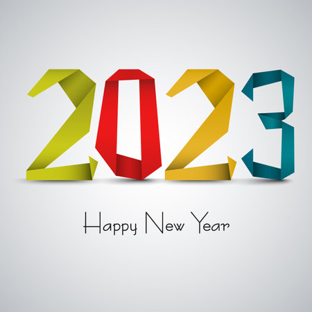 New Year background with abstract design colored folded paper vector eps 10のイラスト素材