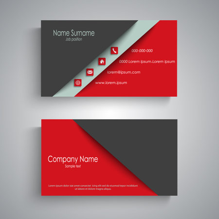 Business card with arch in red black design vector eps 10のイラスト素材