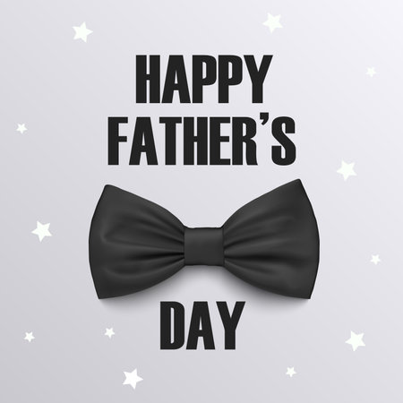 Fathers Day poster with bow tie in dark design vector eps 10のイラスト素材