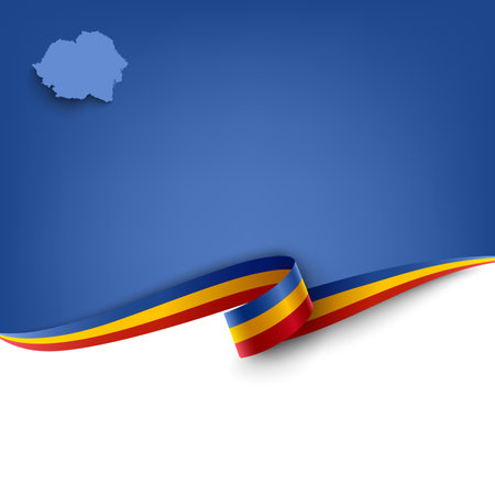 Document with ribbon and map Romania template vector eps 10のイラスト素材