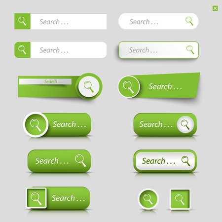Collection of search web buttons in green design vector eps 10のイラスト素材