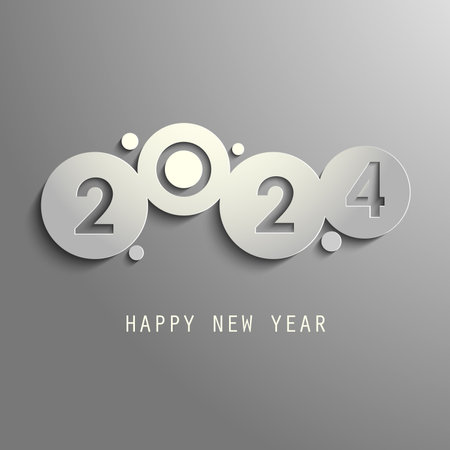 New Year background with abstract circles in gray design vector eps 10のイラスト素材