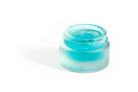 Gel for care of the face in a glass jarの写真素材