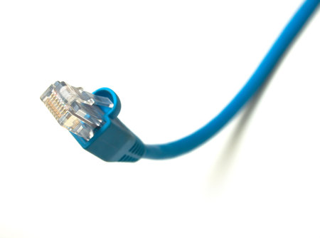 Twisted pair - a cable for connection of computers in a uniform network. The image is isolated on...