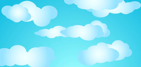 Clouds in the blue sky. An illustration.のイラスト素材
