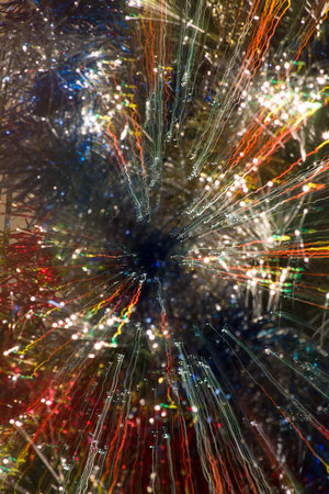 Abstract circular bokeh of christmasligthの写真素材