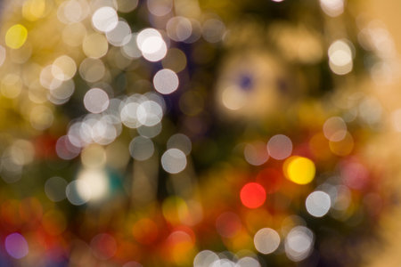 Abstract circular bokeh of christmasligthの写真素材