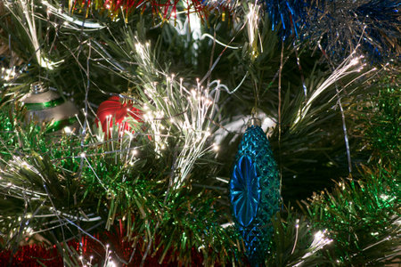 Abstract circular bokeh of christmasligthの写真素材