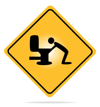 Vector illustration of a warning sign with an icon vomiting.のイラスト素材