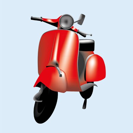 Vector illustration of a red scooter in eps v8 format. のイラスト素材
