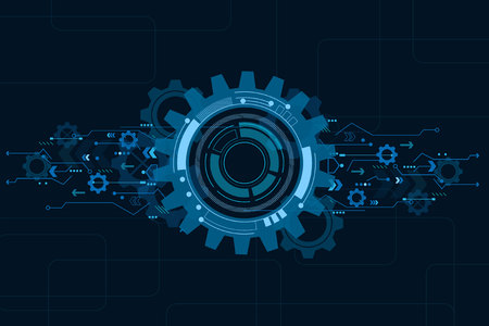 digital technology and engineering, digital telecoms concept, Hi-tech, futuristic technology background, vector illustration.のイラスト素材