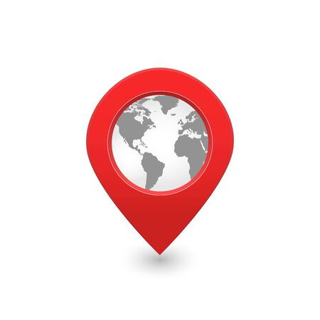 vector pin world map location globeのイラスト素材