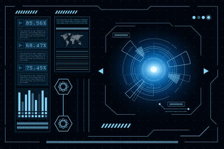 Sci fi futuristic user interface, HUD, Technology abstract background , Vector illustration.のイラスト素材