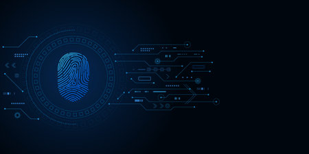 scan fingerprint, Cyber security and password control through fingerprints, access with biometrics...