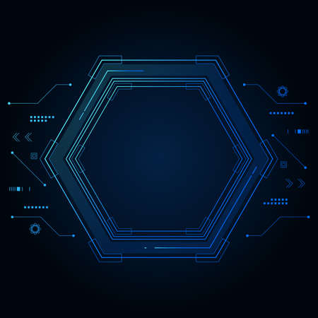 vector sci fi hexagonal futuristic pattern, innovation future technology background,のイラスト素材