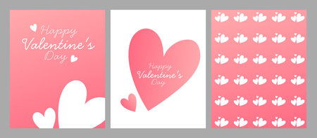 Valentine's day set of greeting cards. Vector illustration.のイラスト素材