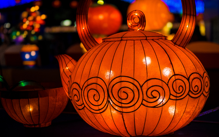 Tea pot paper lanternの写真素材