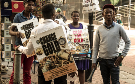 Steet vendors in Cape Town offering cash for goldのeditorial素材