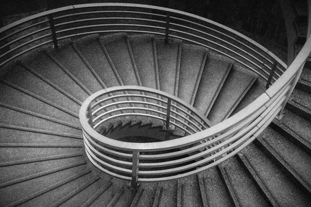 spiral staircase in black and whiteの写真素材