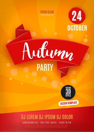 Vector autumn party posterのイラスト素材