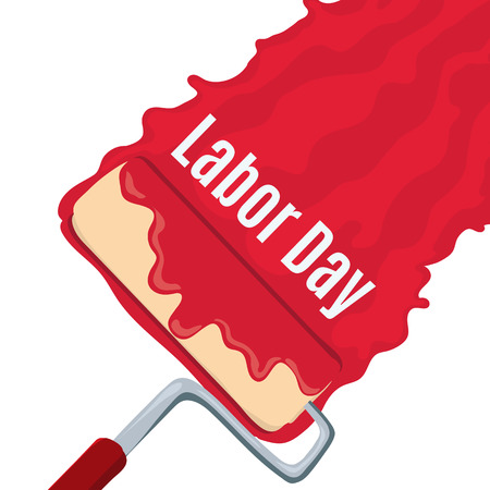 Paint roller like happy labor day. concept of international holiday in mayday like labourdayのイラスト素材