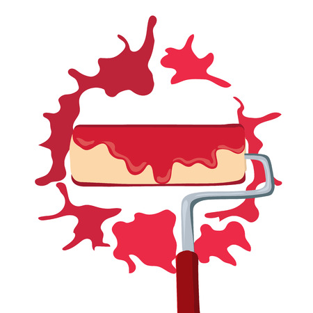 Paint roller like happy labor day. Concept of international holiday in mayday like labour day.のイラスト素材